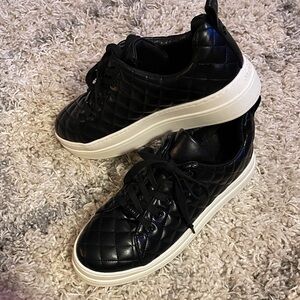 J/SLIDES Black Quilted Leather Sneakers